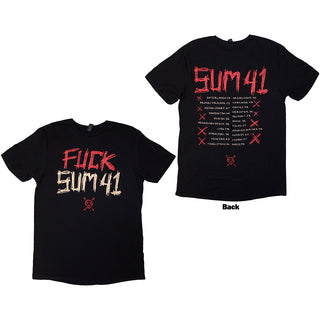 Sum 41 Unisex T-Shirt: Tour '24 Fuck Sum 41 (Black) (Back Print & Ex-Tour)