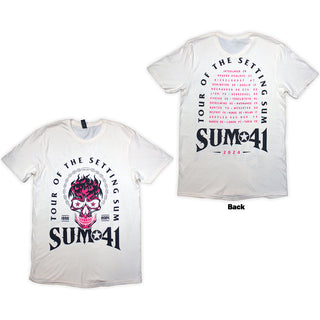 Sum 41 Unisex T-Shirt: Tour '24 Pink Skull (Natural) (Back Print & Ex-Tour)