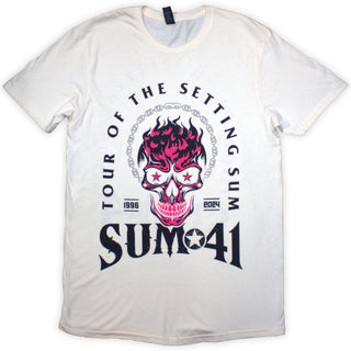 Sum 41 Unisex T-Shirt: Tour '24 Pink Skull (Natural) (Back Print & Ex-Tour)