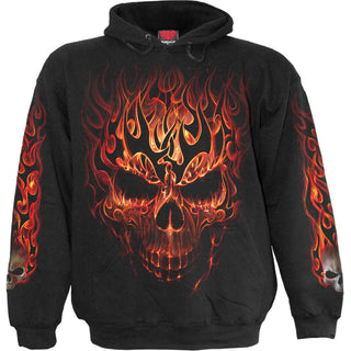 Spiral Kids Pullover Hoodie: Skull Blast (Black) (Back & Sleeve Print)