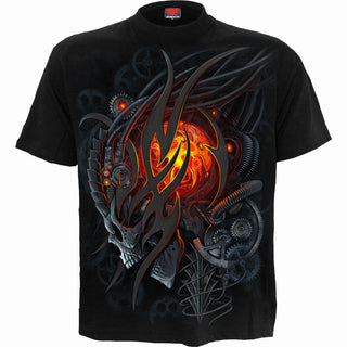 Spiral T-Shirt: Steampunk Skull (Black) (Back Print)
