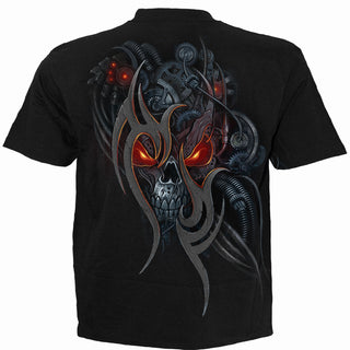 Spiral T-Shirt: Steampunk Skull (Black) (Back Print)