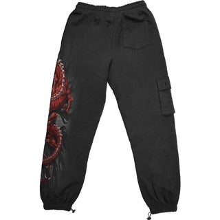 Spiral Cargo Joggers: Oriental Dragon (Black)