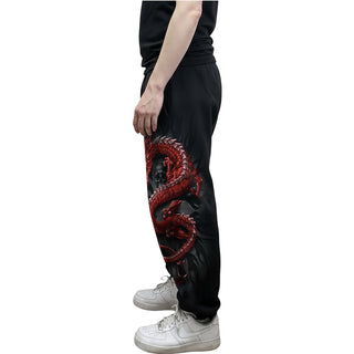 Spiral Cargo Joggers: Oriental Dragon (Black)