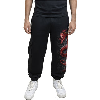Spiral Cargo Joggers: Oriental Dragon (Black)