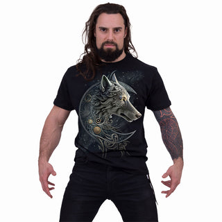 Spiral T-Shirt: Celtic Wolf (Black)