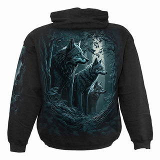 Spiral Pullover Hoodie: Forest Guardians (Black) (Back & Sleeve Print)