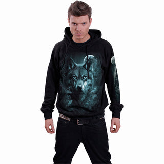 Spiral Pullover Hoodie: Forest Guardians (Black) (Back & Sleeve Print)