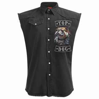 Spiral Worker Shirt: Top Dog (Black) (Back Print)
