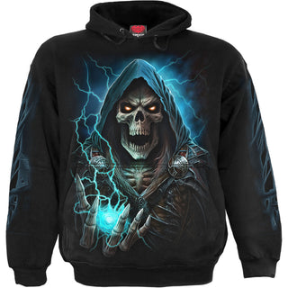 Spiral Pullover Hoodie: Dead Metal (Black) (Back & Sleeve Print)