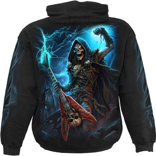 Spiral Pullover Hoodie: Dead Metal (Black) (Back & Sleeve Print)