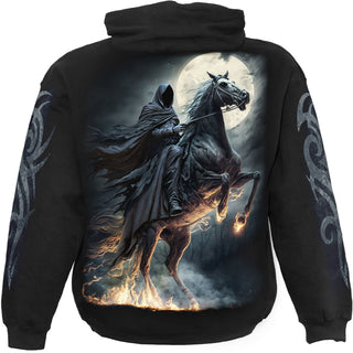 Spiral Pullover Hoodie: Shadow Rider (Black) (Back & Sleeve Print)