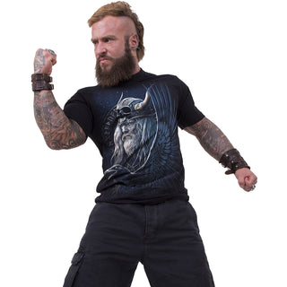 Spiral T-Shirt: Odin's Warrior (Black) (Back Print)