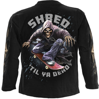 Spiral Unisex Long Sleeve T-Shirt: Soul Boarder (Black) (Back & Sleeve Print)
