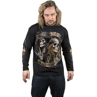 Spiral Long Sleeve T-Shirt: Pure Metal (Black) (Back & Sleeve Print)