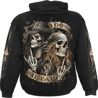 Spiral Pullover Hoodie: Pure Metal (Black) (Back & Sleeve Print)