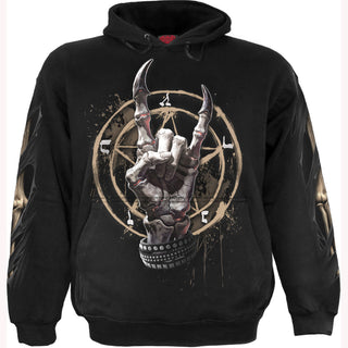 Spiral Pullover Hoodie: Pure Metal (Black) (Back & Sleeve Print)