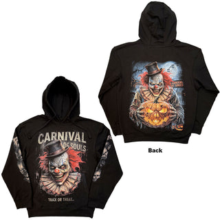 Spiral Pullover Hoodie: Carnival of Souls (Black) (Back & Sleeve Print)