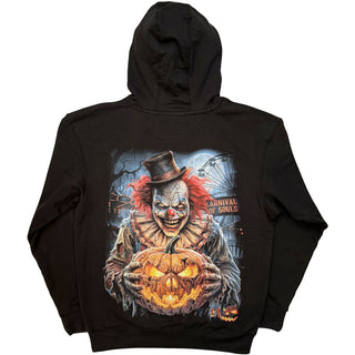 Spiral Pullover Hoodie: Carnival of Souls (Black) (Back & Sleeve Print)