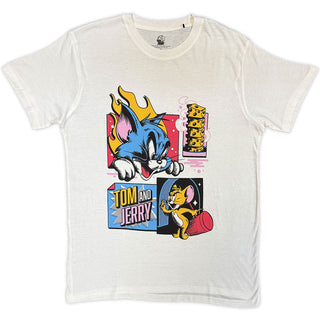 Tom & Jerry T-Shirt: Pop Art (White)