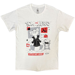 Tom & Jerry T-Shirt: Little & Large Squares (White)