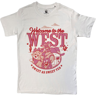Tom & Jerry T-Shirt: Welcome To The West Pink (White)