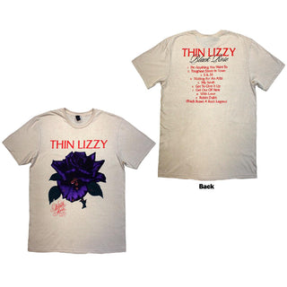 Thin Lizzy Unisex T-Shirt: Black Rose Tracklist (Back Print)