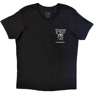 Thin Lizzy T-Shirt: Cleveland '76 Ticket (Black) (Back Print)