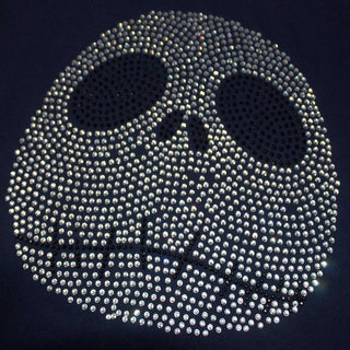 The Nightmare Before Christmas Unisex Long Sleeve T-Shirt: Rhinestone Jack (Navy Blue) (Embellished)