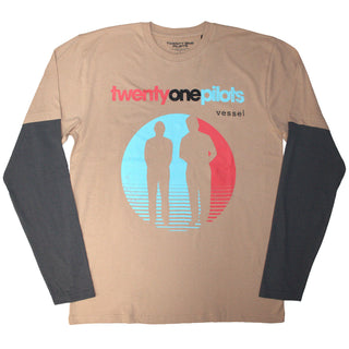 Twenty One Pilots Unisex Layered Long Sleeve T-Shirt: Vessel (Grey & Sand)