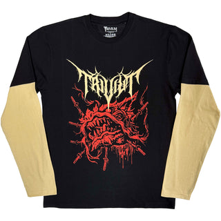 Trivium Layered Long Sleeve T-Shirt: Red Demon (Black & Sand) (Back Print)