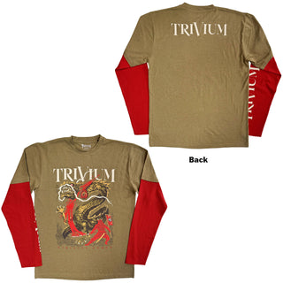 Trivium Layered Long Sleeve T-Shirt: Kirisute Gomen (Green & Red) (Back & Sleeve Print)