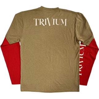 Trivium Layered Long Sleeve T-Shirt: Kirisute Gomen (Green & Red) (Back & Sleeve Print)
