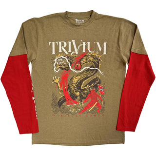 Trivium Layered Long Sleeve T-Shirt: Kirisute Gomen (Green & Red) (Back & Sleeve Print)