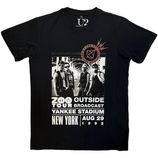 U2 Carbon T-Shirt: Zoo TV Tour NY Poster 08.29.92 (Black)