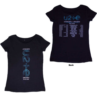 U2 Ladies Babydoll T-Shirt: Logo 2018 (Navy Blue) (Ex-Tour)