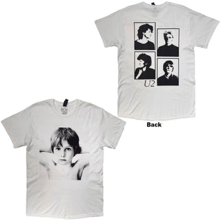 U2 T-Shirt: Boy (White) (Back Print)