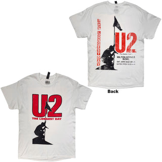 U2 T-Shirt: The Longest Day (White) (Back Print)