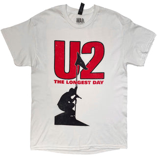 U2 T-Shirt: The Longest Day (White) (Back Print)