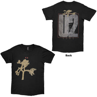 U2 T-Shirt: Joshua Tree European Tour '87 (Black) (Back Print)