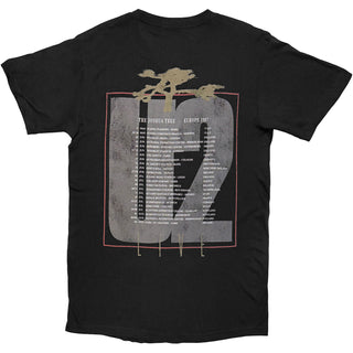 U2 T-Shirt: Joshua Tree European Tour '87 (Black) (Back Print)