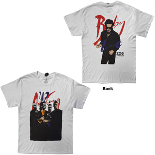 U2 T-Shirt: Achtung Baby Zoo TV Tour (White) (Back Print)
