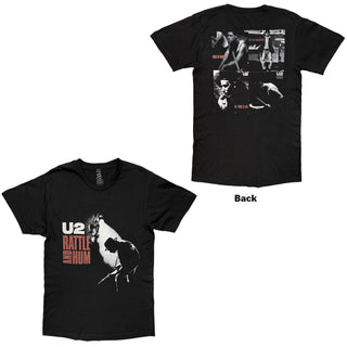 U2 T-Shirt: Rattle And Hum Photos (Black) (Back Print)