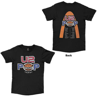 U2 T-Shirt: PopMart European Tour '97 (Black) (Back Print)