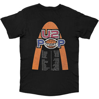 U2 T-Shirt: PopMart European Tour '97 (Black) (Back Print)