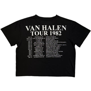 Van Halen Ladies Crop Top: The Power To Raise The Dead (Black) (Back Print)
