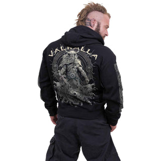 Spiral Pullover Hoodie: Valhalla (Black) (Back & Sleeve Print)