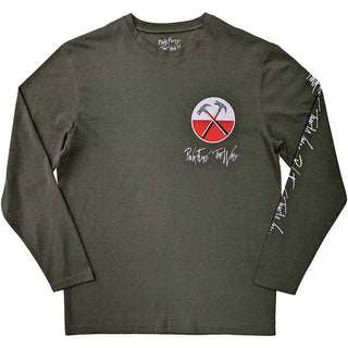 Pink Floyd Unisex Long Sleeve T-Shirt: The Wall Hammers Logo (Green) (Back & Sleeve Print)