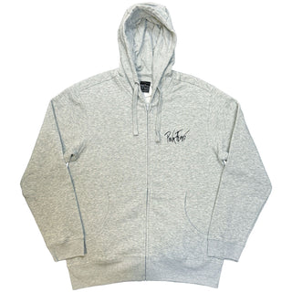 Pink Floyd Unisex Zipped Hoodie: The Wall Faded Hammers Logo (Grey) (Back Print)