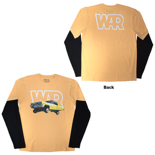 War Layered Long Sleeve T-Shirt: Car (Sand & Black) (Back Print)